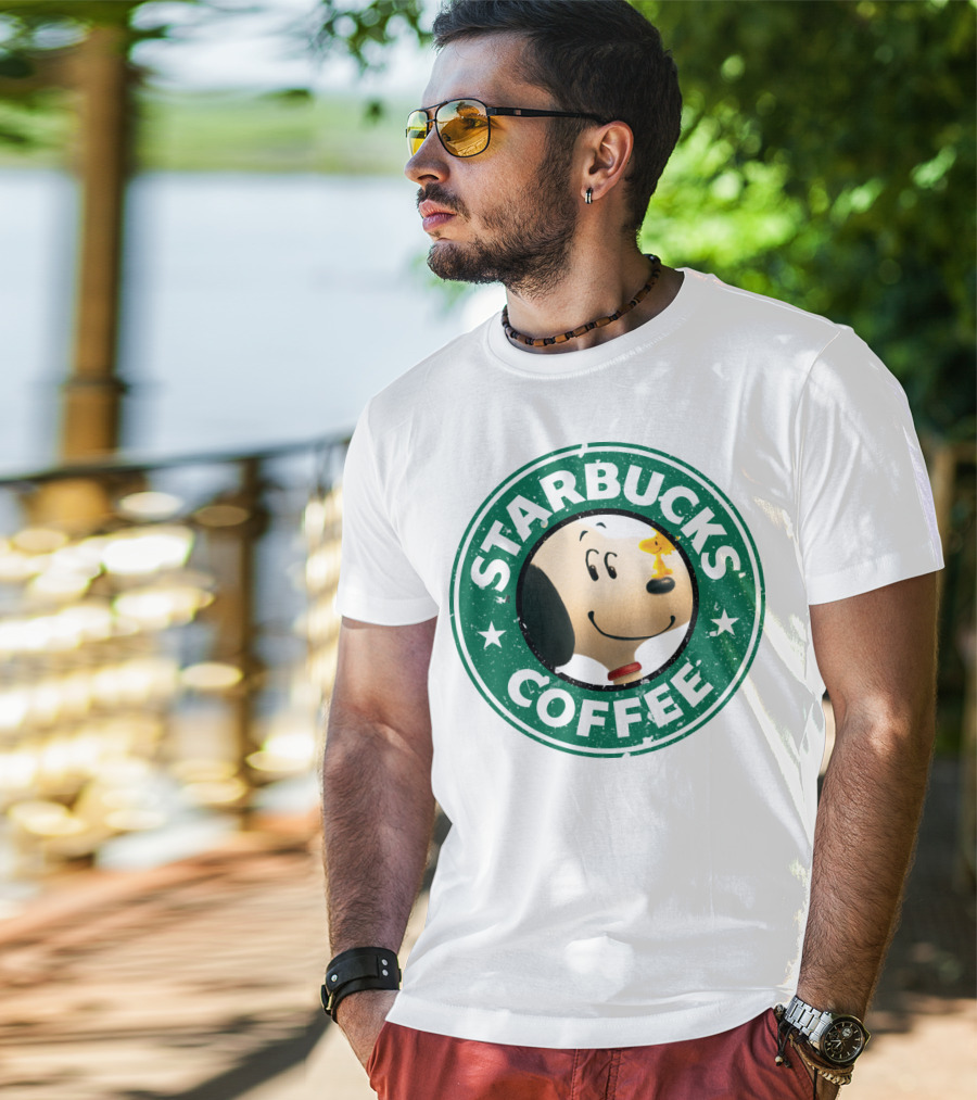 Starbucks Coffee Snoopy The Peanuts Movie Woodstock T-Shirt