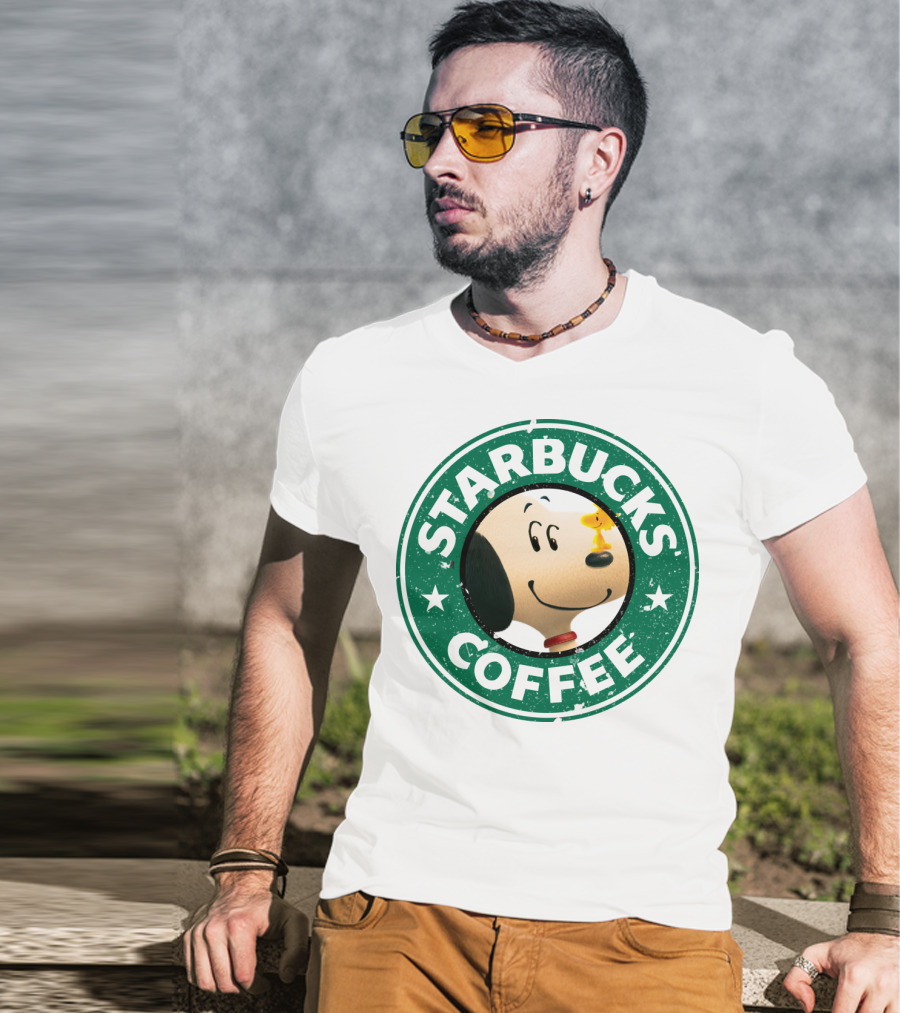 Starbucks Coffee Snoopy The Peanuts Movie Woodstock T-Shirt