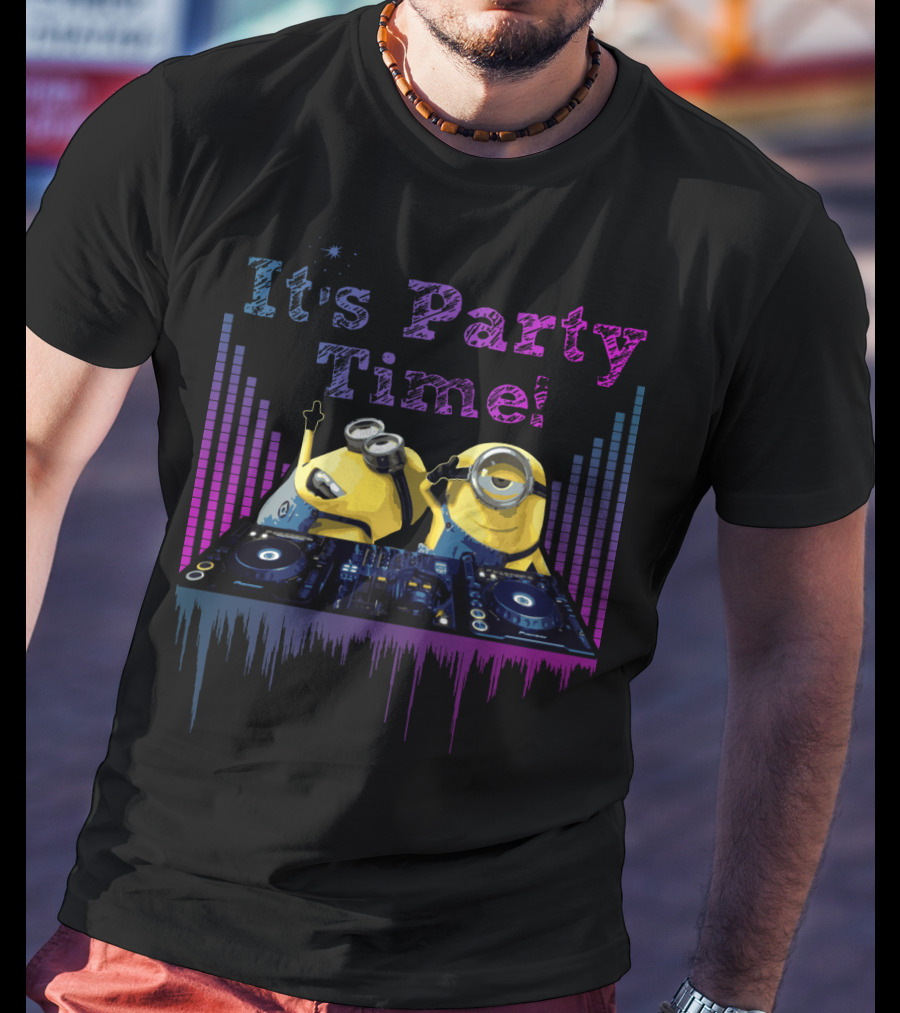 It's Party Time Minions Despicable Me DJ Vibes T-Shirt