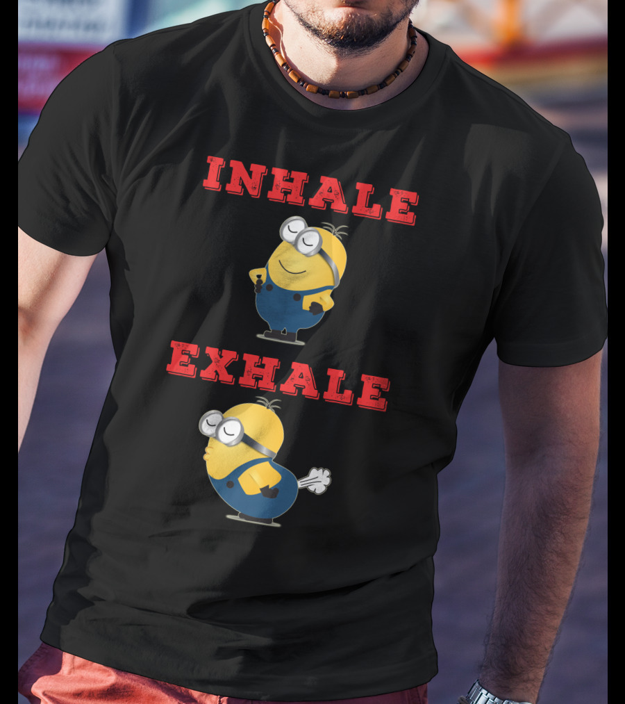 Minions Inhale Exhale Yoga Humor Despicable Me T-Shirt
