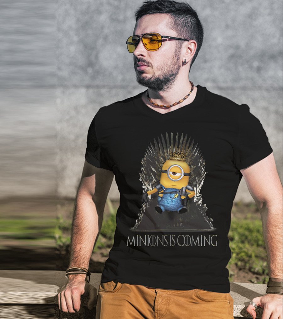 Minions Is Coming Despicable Me Game Of Thrones Iron Throne Crossover T-Shirt