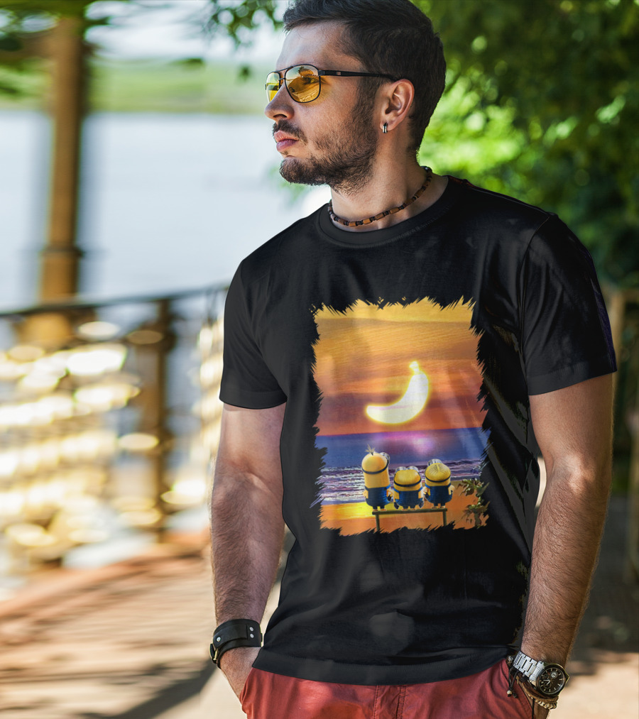 Minions Sunset Banana Over Ocean Despicable Me T-Shirt