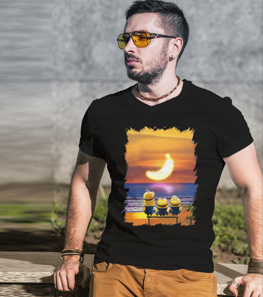 Minions Sunset Banana Over Ocean Despicable Me T-Shirt