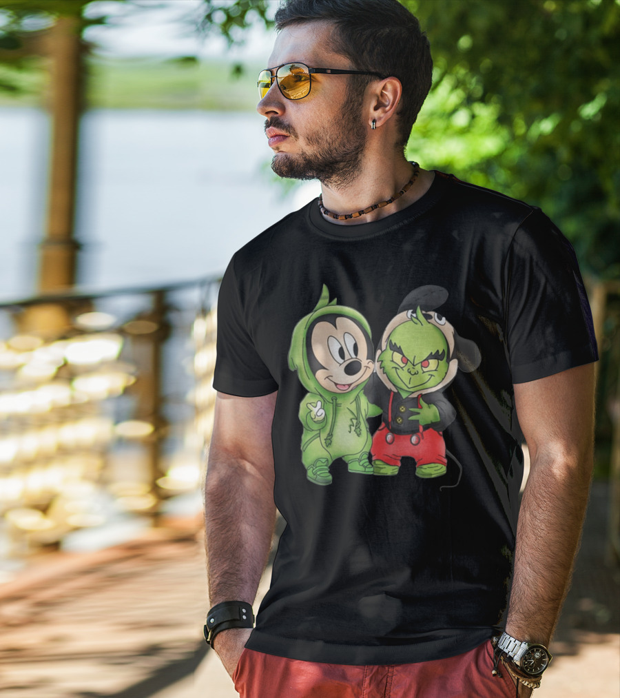 Baby Mickey Grinch Mashup Hoodie Characters T-Shirt
