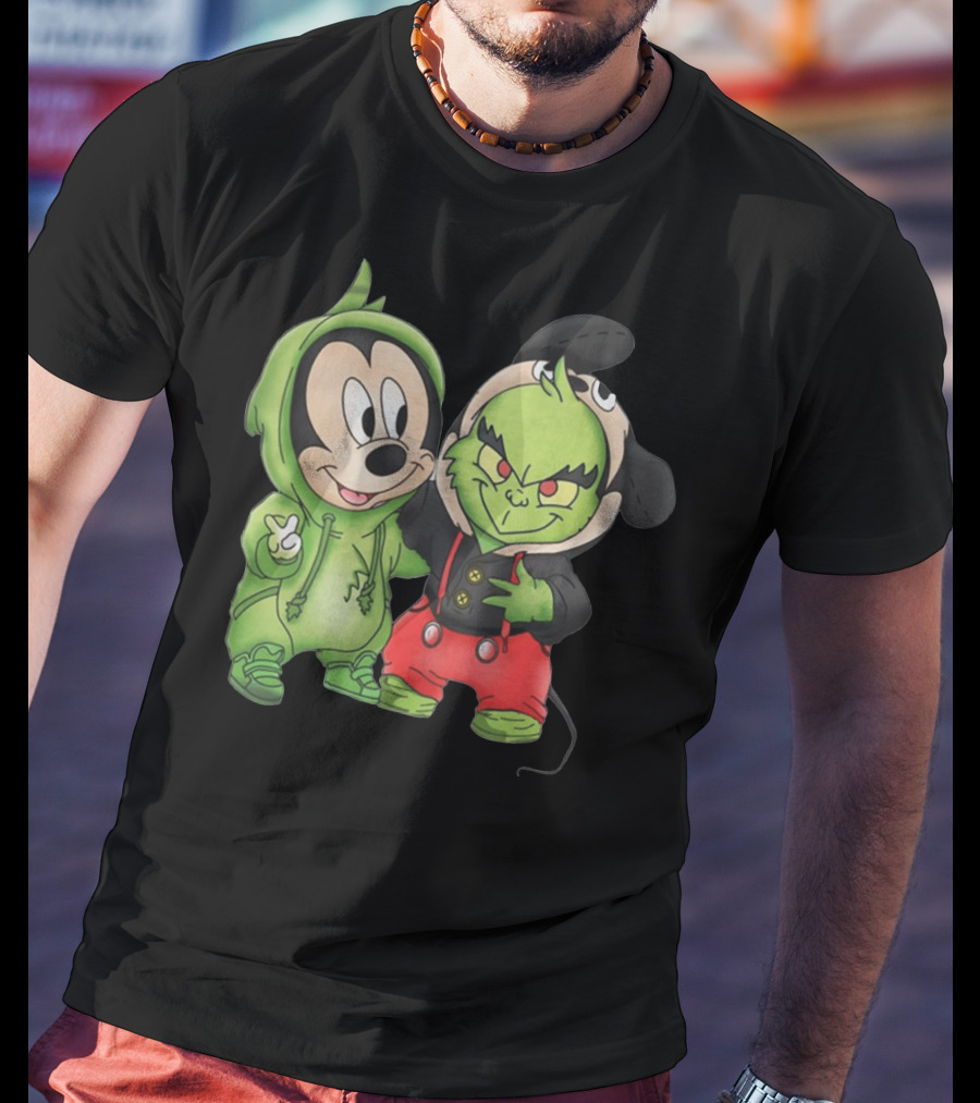 Baby Mickey Grinch Mashup Hoodie Characters T-Shirt