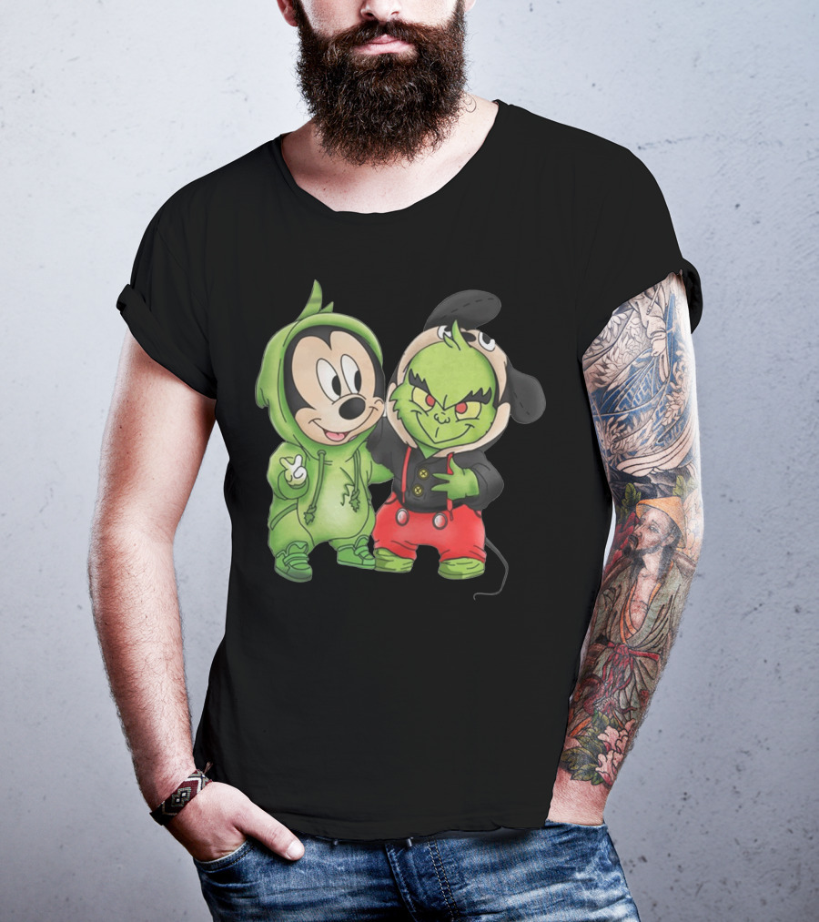 Baby Mickey Grinch Mashup Hoodie Characters T-Shirt