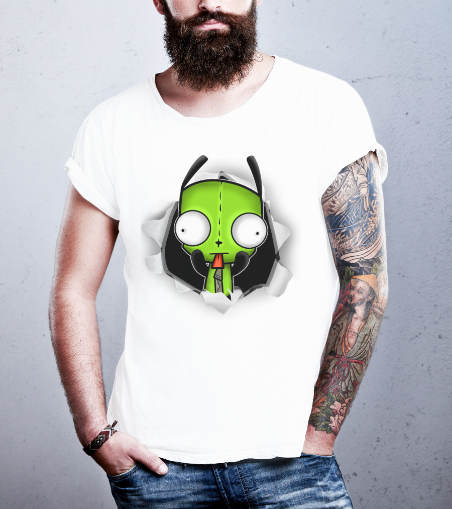 Invader Zim Gir 3D Hole Robot Face T-Shirt