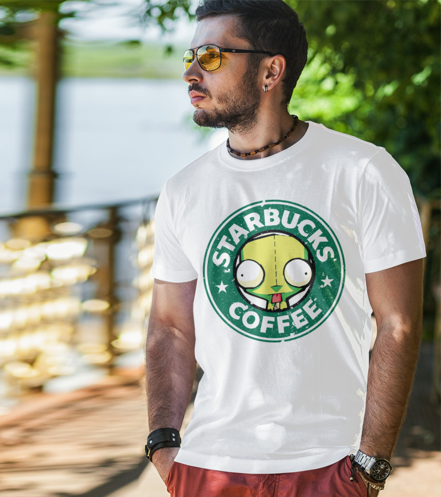 Starbucks Coffee Cute Gir Invader Zim T-Shirt