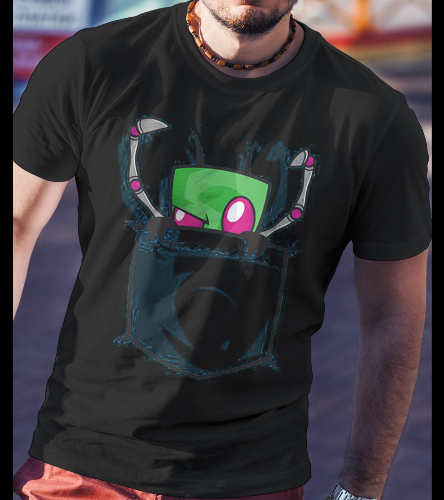 Gir Invader Zim Cute Pocket T-Shirt