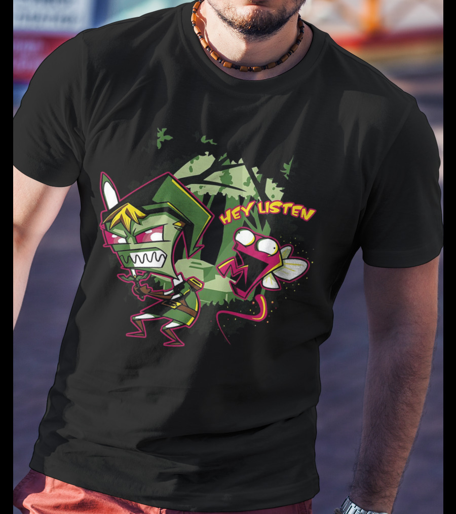 Legend Of Zelda Invader Zim Gir Hey Listen Crossover T-Shirt