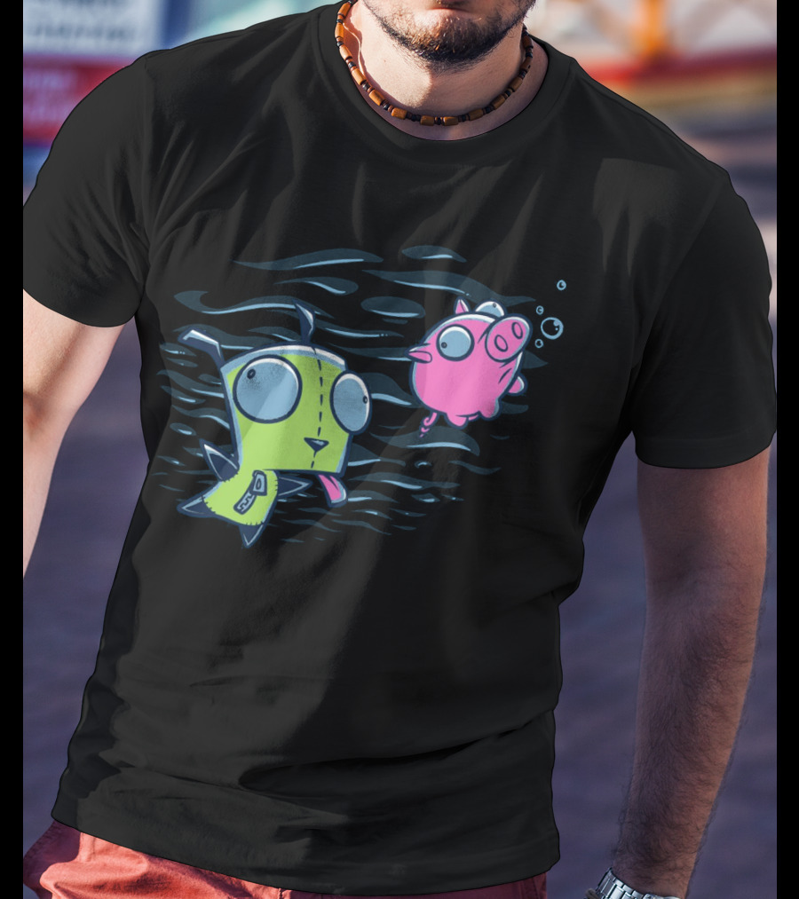 Girvana Gir Invader Zim Underwater Adventure With Pig T-Shirt