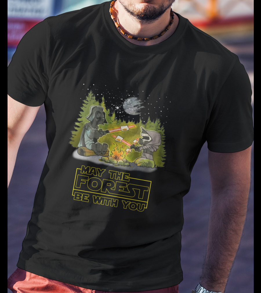 May The Forest Be With You Darth Vader Star Wars Campfire Scene T-Shirt