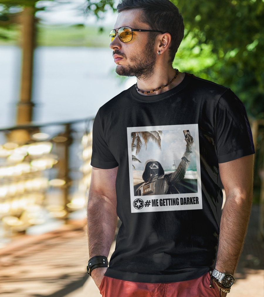 Me Getting Darker Darth Vader Star Wars Beach Selfie T-Shirt