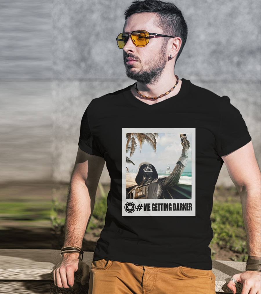 Me Getting Darker Darth Vader Star Wars Beach Selfie T-Shirt