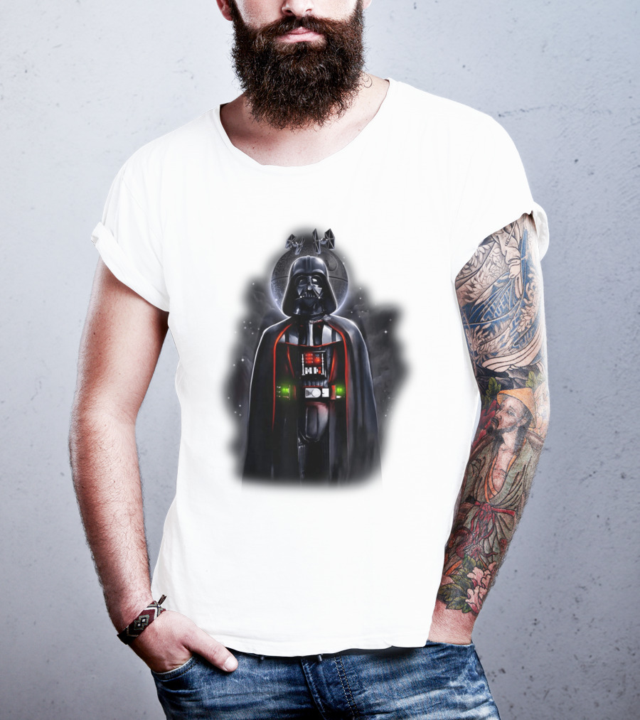 Star Wars Darth Vader With Death Star And Signature T-Shirt