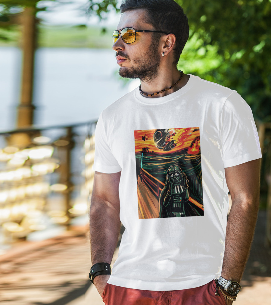 Darth Vader The Scream Star Wars Death Star Explosion Scene T-Shirt