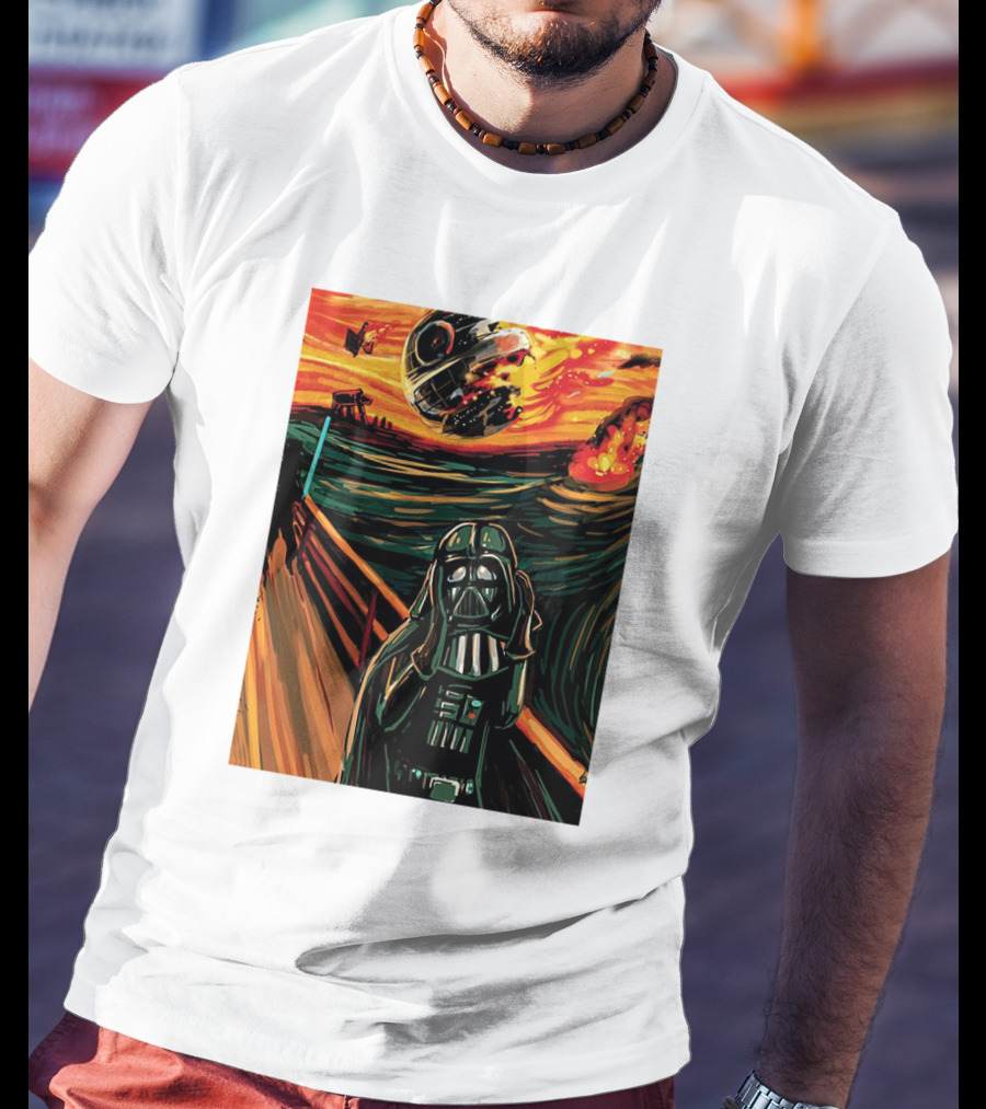 Darth Vader The Scream Star Wars Death Star Explosion Scene T-Shirt