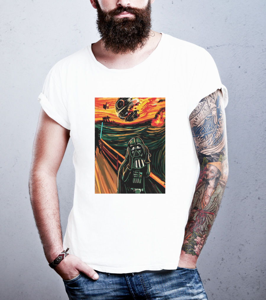 Darth Vader The Scream Star Wars Death Star Explosion Scene T-Shirt