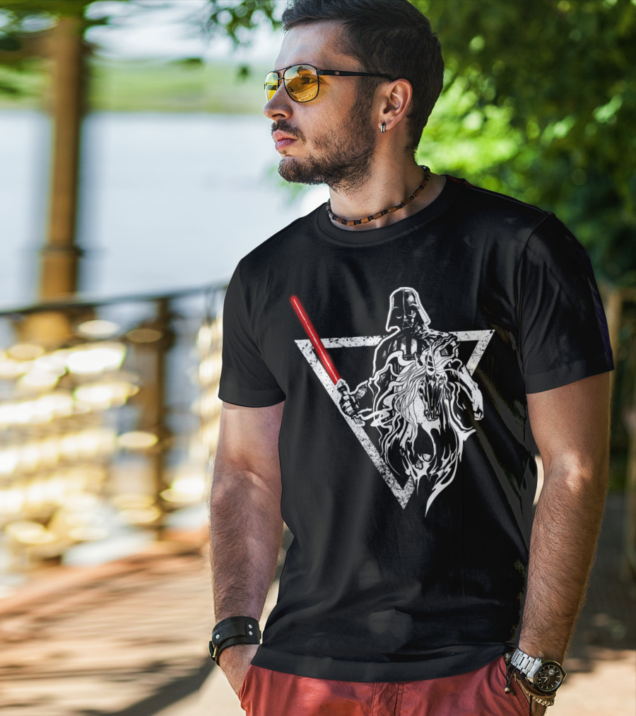 Unicorn Vader Darth Vader Star Wars Triangle Lightsaber Fusion T-Shirt