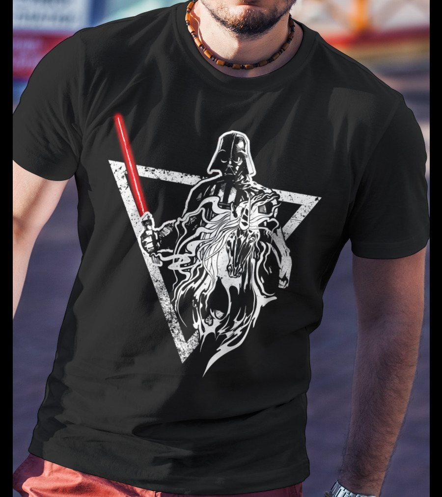 Unicorn Vader Darth Vader Star Wars Triangle Lightsaber Fusion T-Shirt