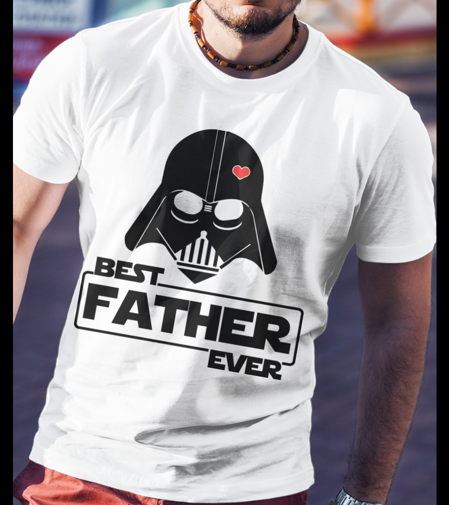 Best Father Ever Father's Day Darth Vader Star Wars Helmet Heart T-Shirt