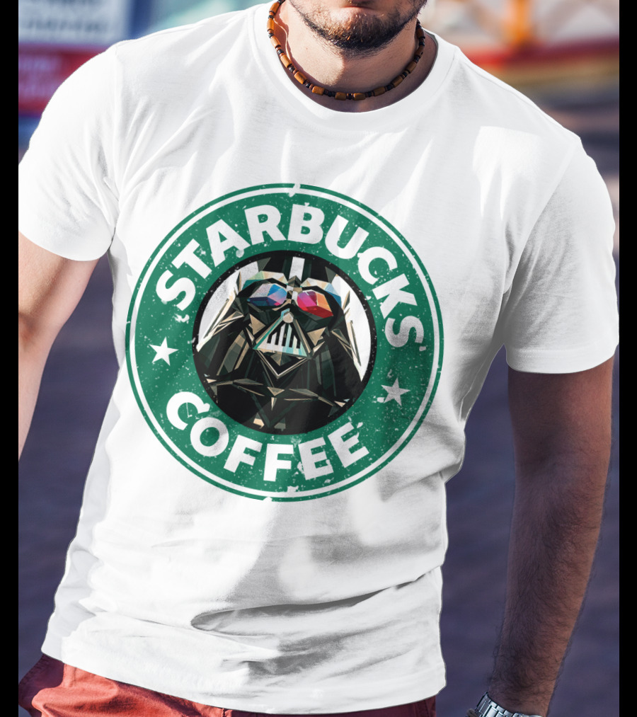 Starbucks Coffee Darth Vader Star Wars Logo Mashup T-Shirt