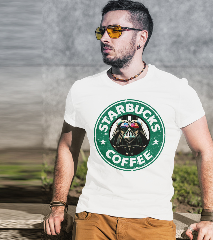 Starbucks Coffee Darth Vader Star Wars Logo Mashup T-Shirt
