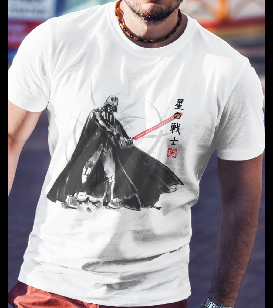 Vader Knight Sumie Japanese Style Darth Vader Star Wars Kanji Scene T-Shirt