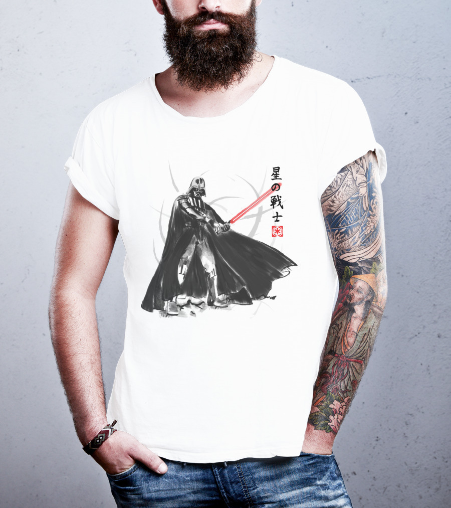 Vader Knight Sumie Japanese Style Darth Vader Star Wars Kanji Scene T-Shirt