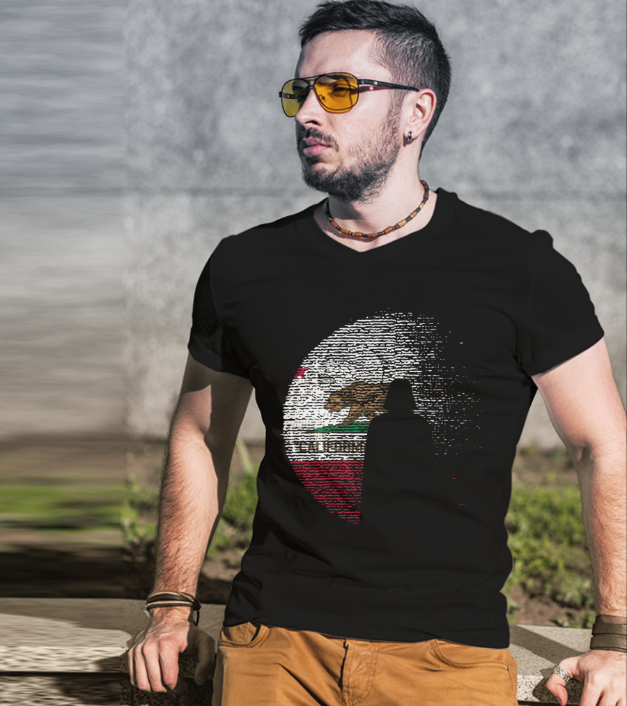 California State Flag Death Star Wars Moon Design Vader T-Shirt