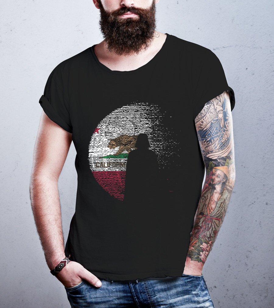 California State Flag Death Star Wars Moon Design Vader T-Shirt