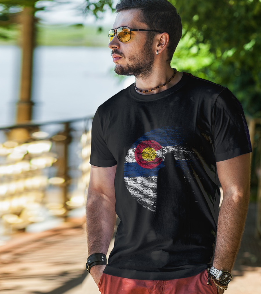 Colorado State Flag Darth Vader Death Star Moon T-Shirt