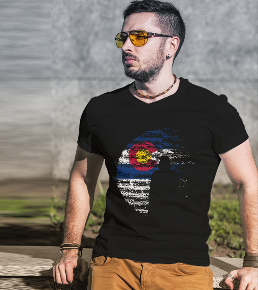 Colorado State Flag Darth Vader Death Star Moon T-Shirt