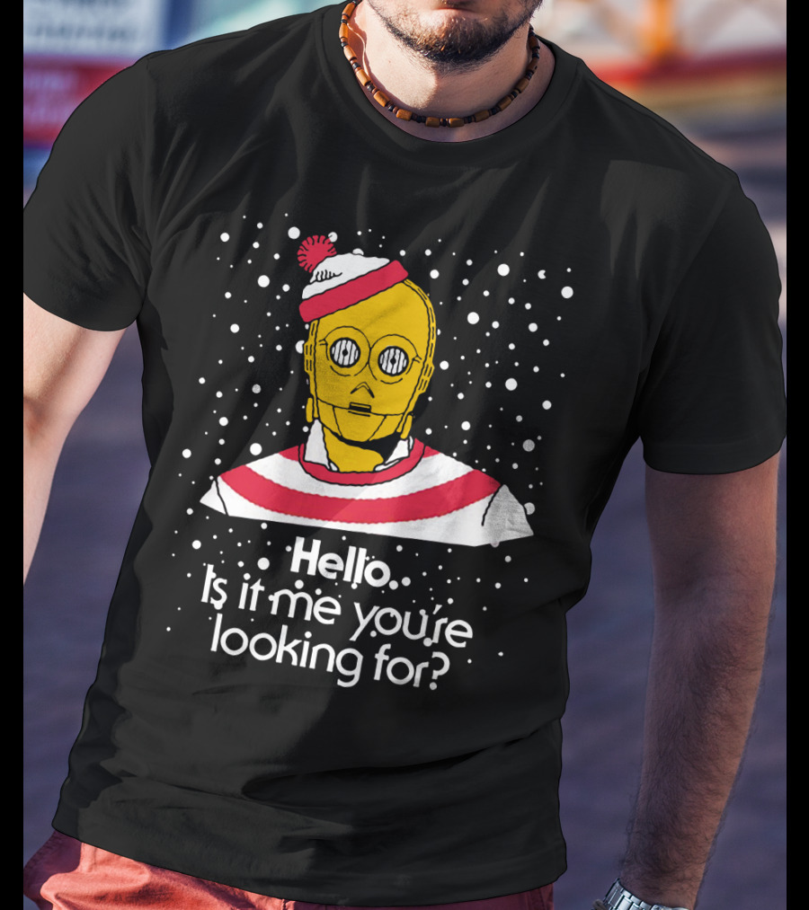 Star Wars C3PO Hello Is It Me You're Looking For Droids Waldo Mashup T-Shirt