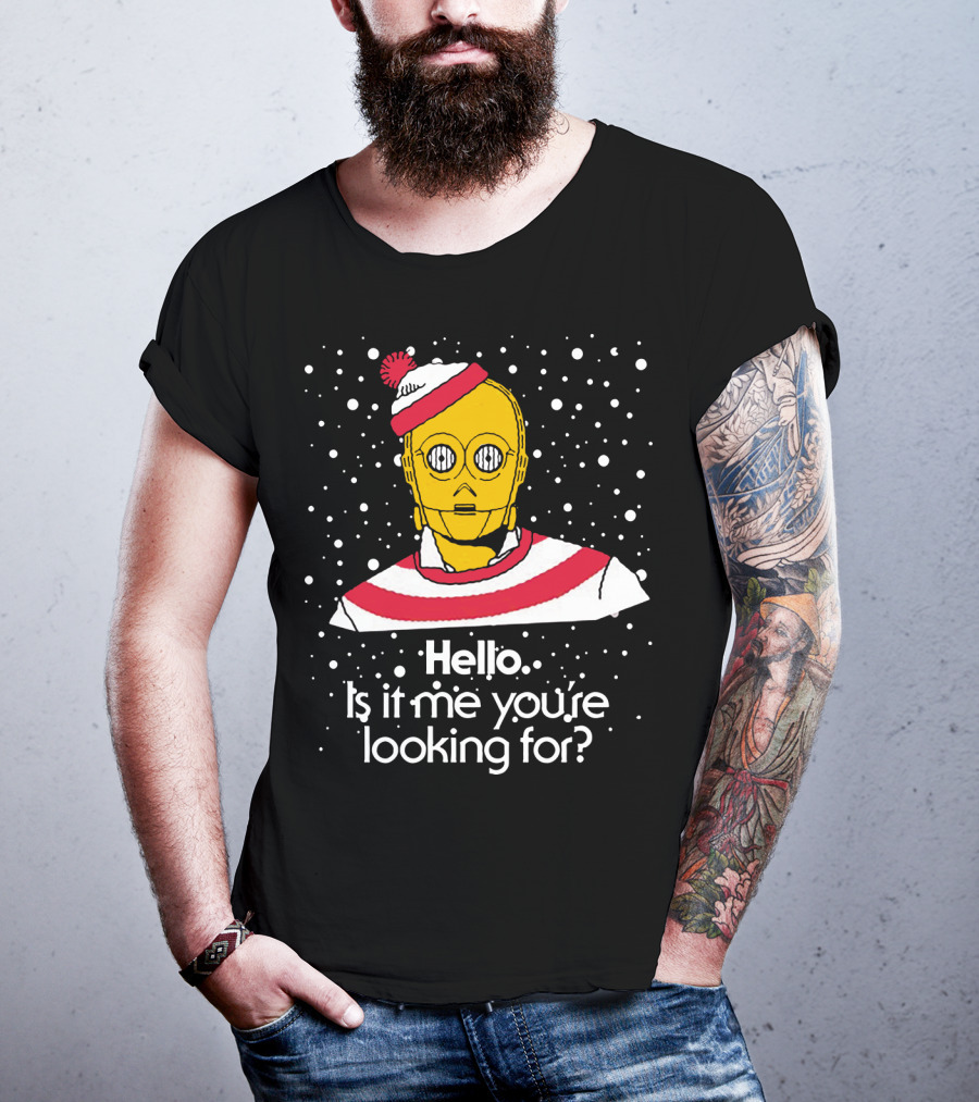 Star Wars C3PO Hello Is It Me You're Looking For Droids Waldo Mashup T-Shirt
