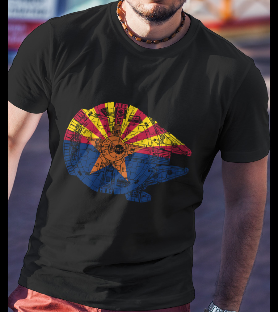 Arizona Flag Meets The Millennium Falcon Spaceship Fusion T-Shirt
