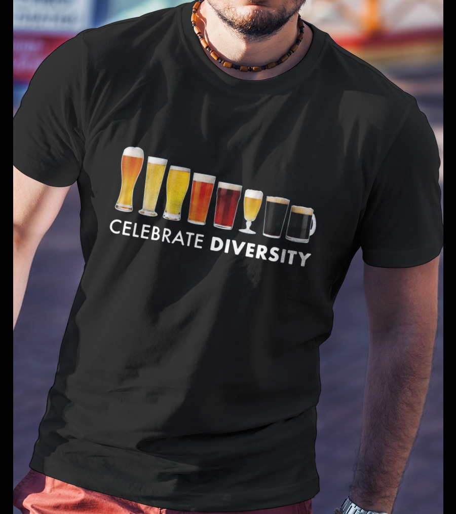 Celebrate Diversity Beer Glasses Variety For Beer Lovers T-Shirt