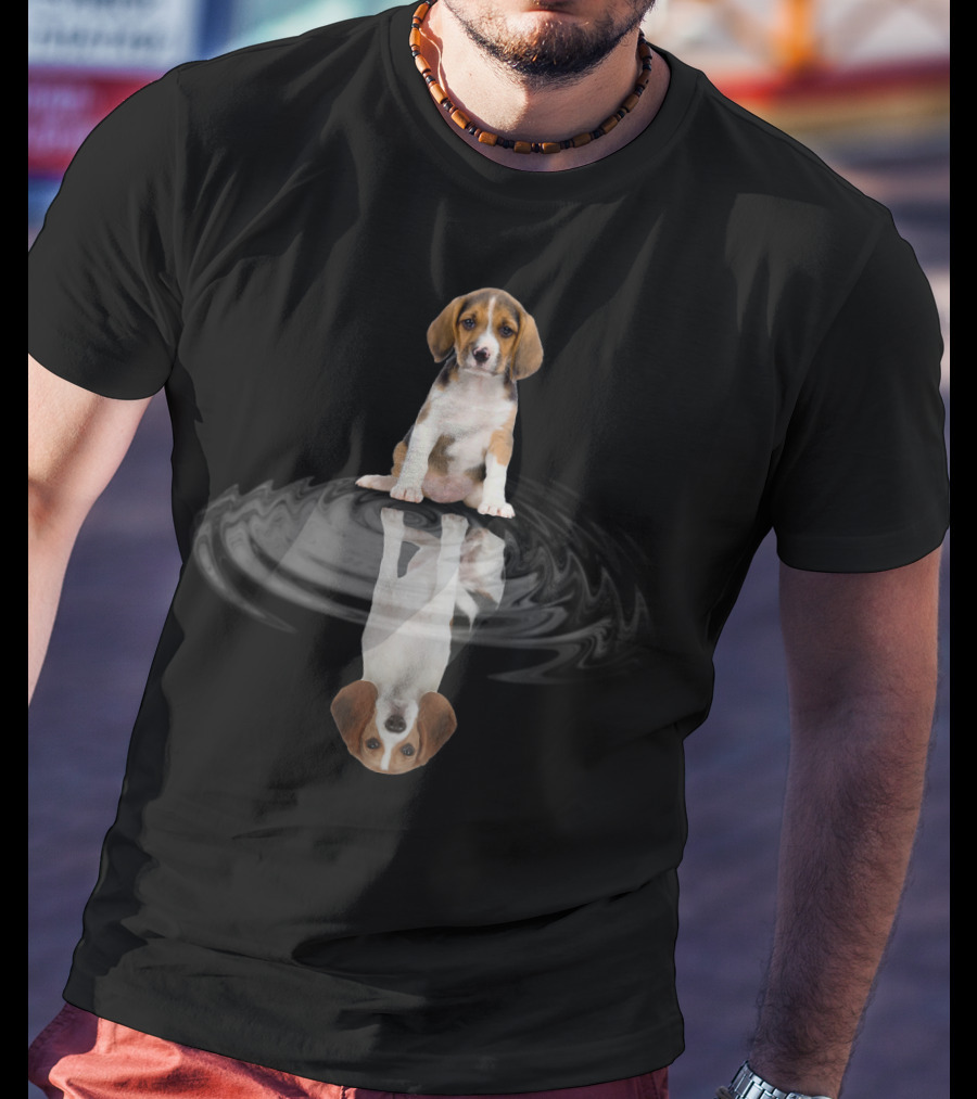 Beagle Reflection Dream In Rippling Water T-Shirt
