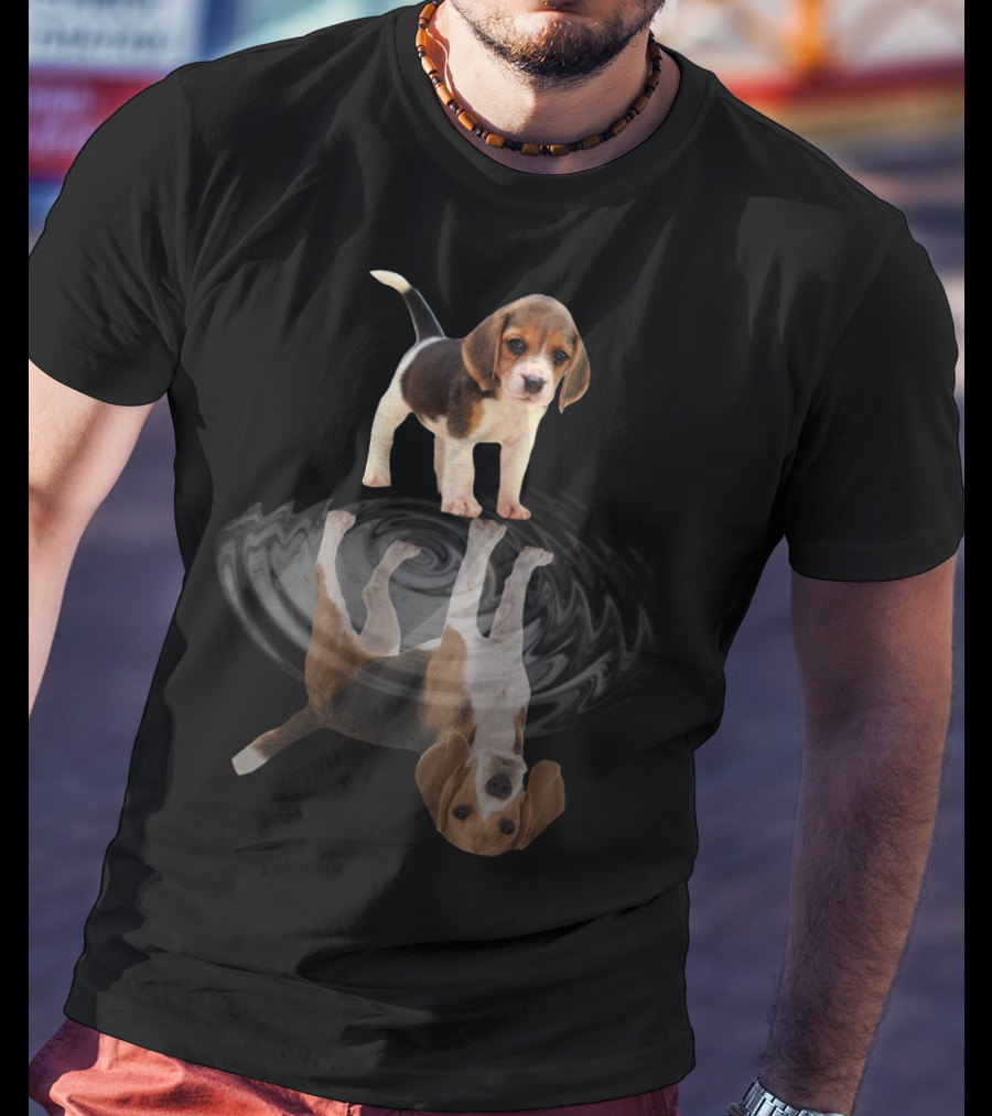 Beagle Puppy Reflection Ripple Mirror Artstyle T-Shirt