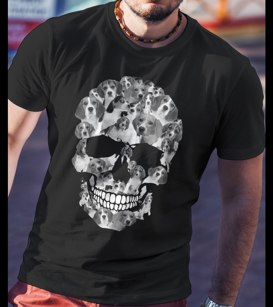 Beagle Skull Pattern Of Dog Faces T-Shirt