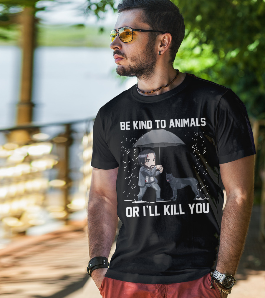 Be Kind To Animals Or I'll Kill You Cane Corso Umbrella T-Shirt