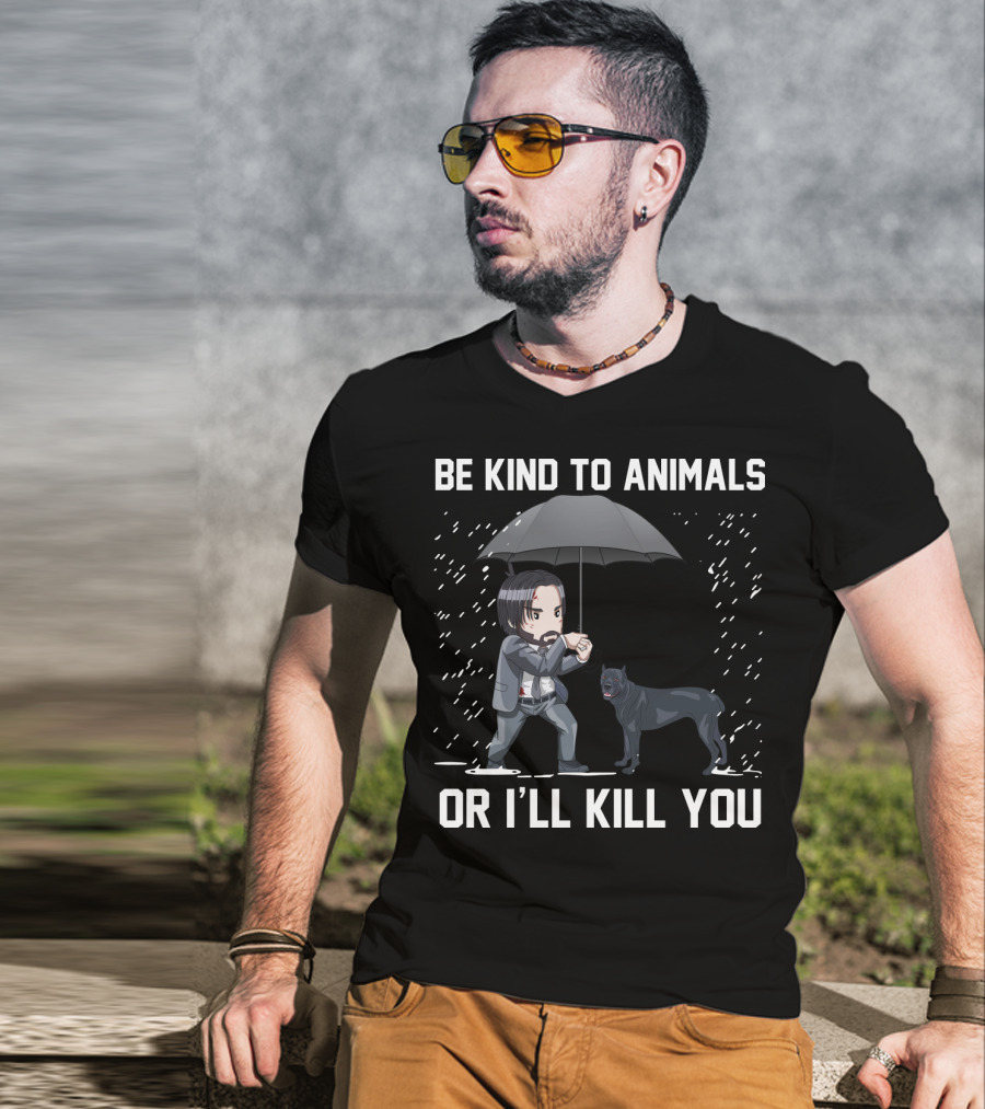 Be Kind To Animals Or I'll Kill You Cane Corso Umbrella T-Shirt