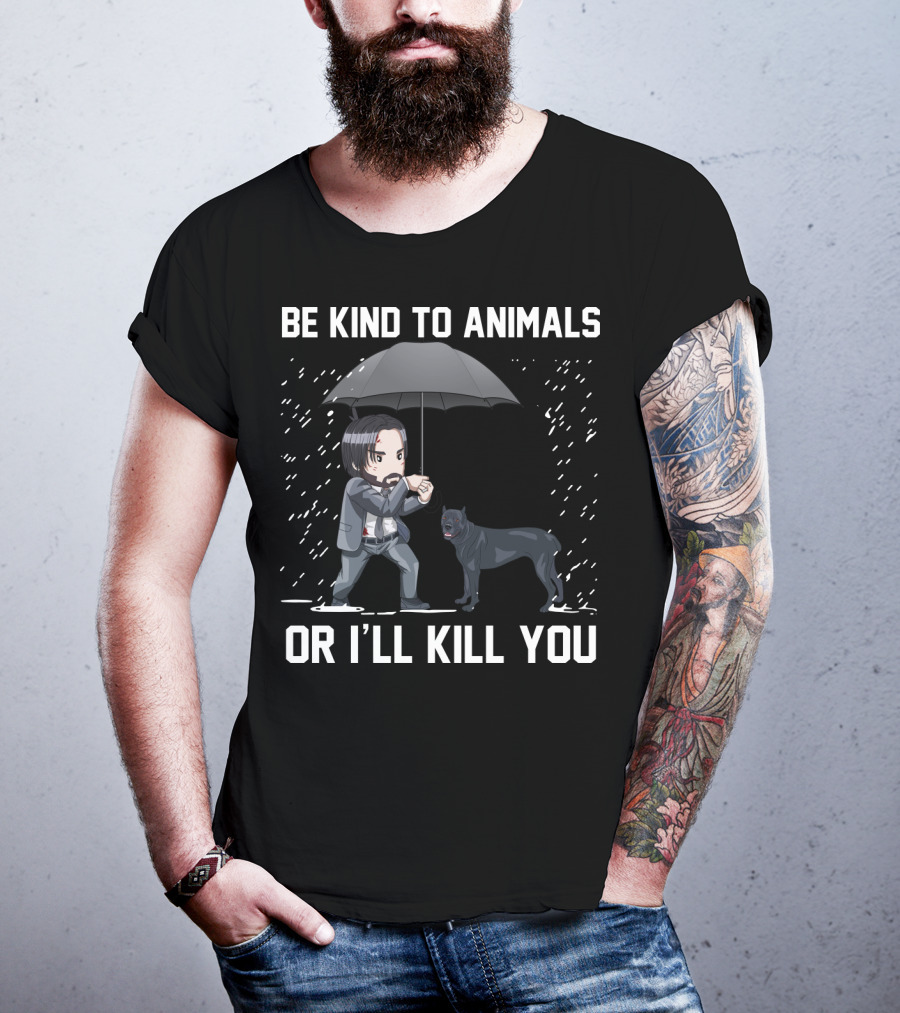 Be Kind To Animals Or I'll Kill You Cane Corso Umbrella T-Shirt