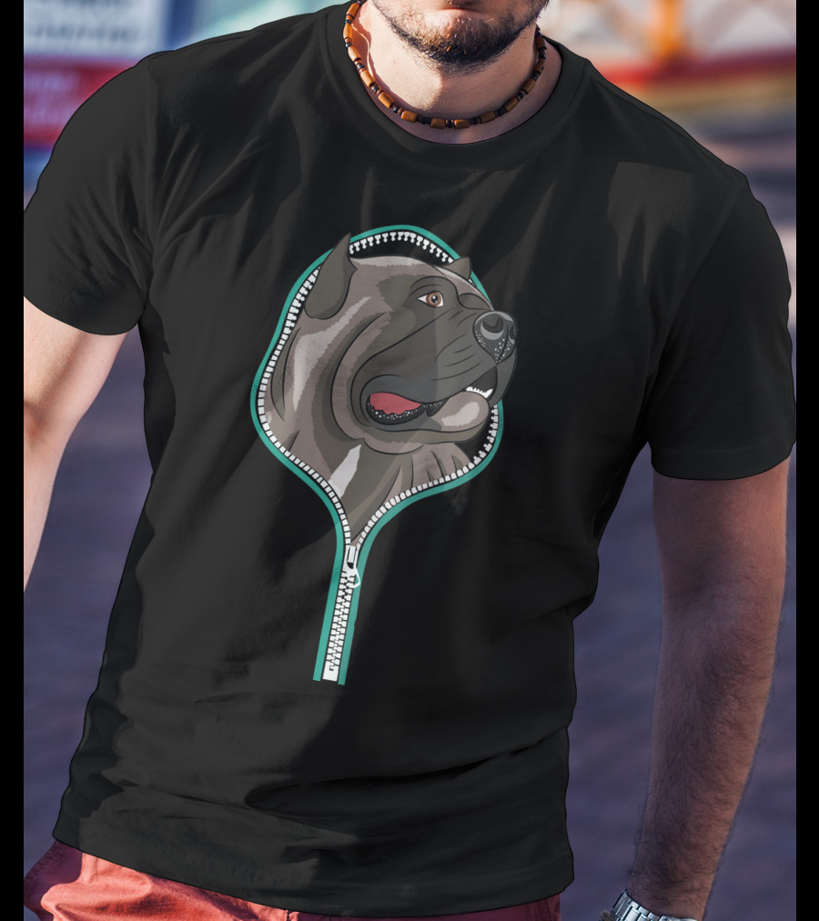 Cane Corso Dog Zipper Graphic Chiot Cane Corso Zip T-Shirt