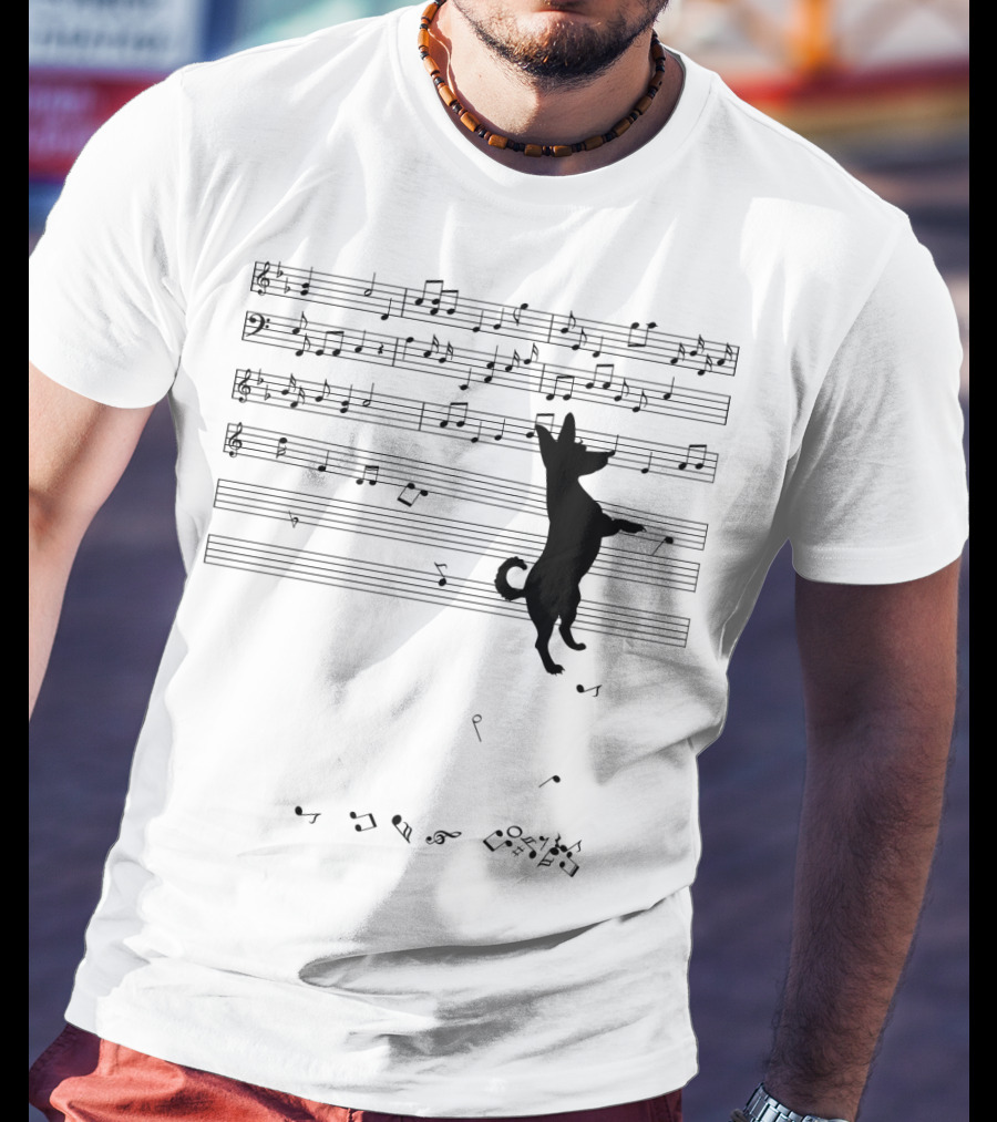 Chihuahua Conducting Musical Notes On Sheet Music T-Shirt