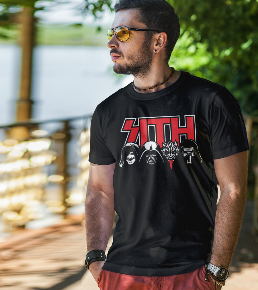Sith Lords Metal Band Style Design With Hooded Figures And Masks T-Shirt
