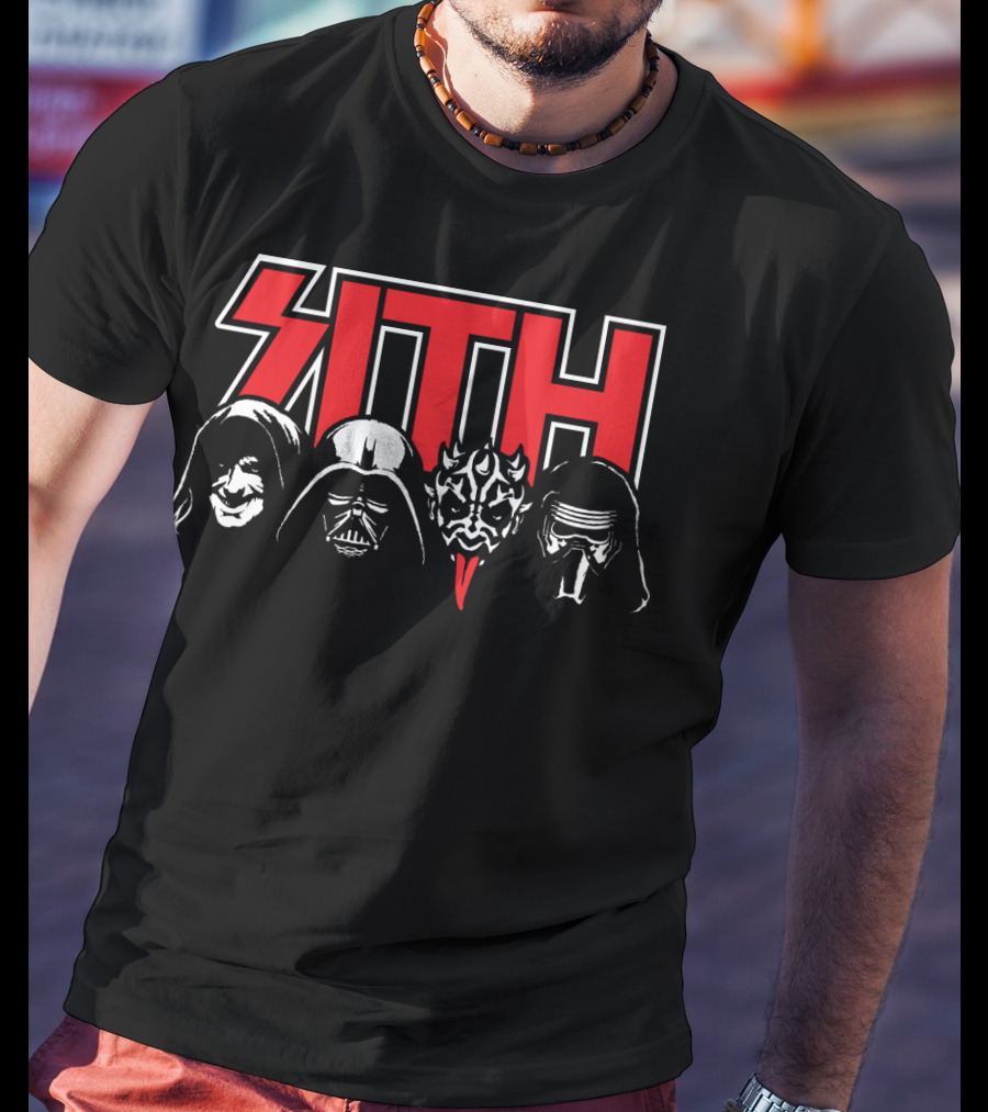 Sith Lords Metal Band Style Design With Hooded Figures And Masks T-Shirt