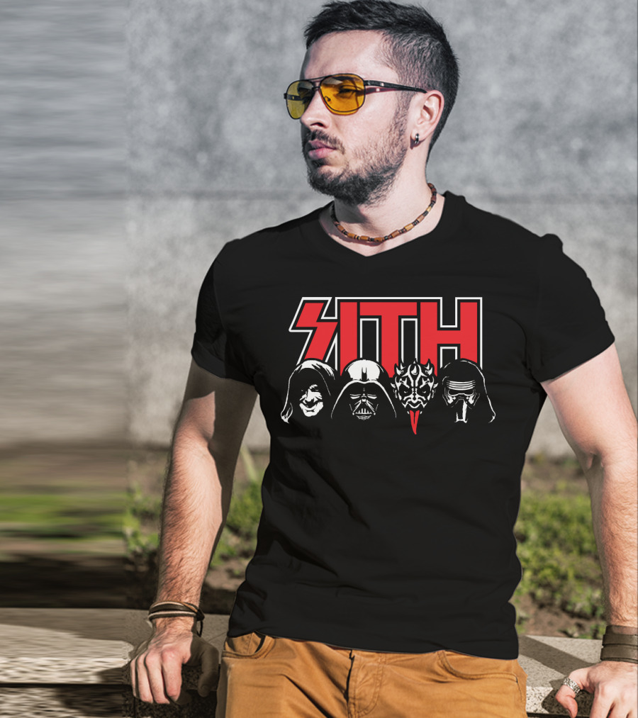 Sith Lords Metal Band Style Design With Hooded Figures And Masks T-Shirt