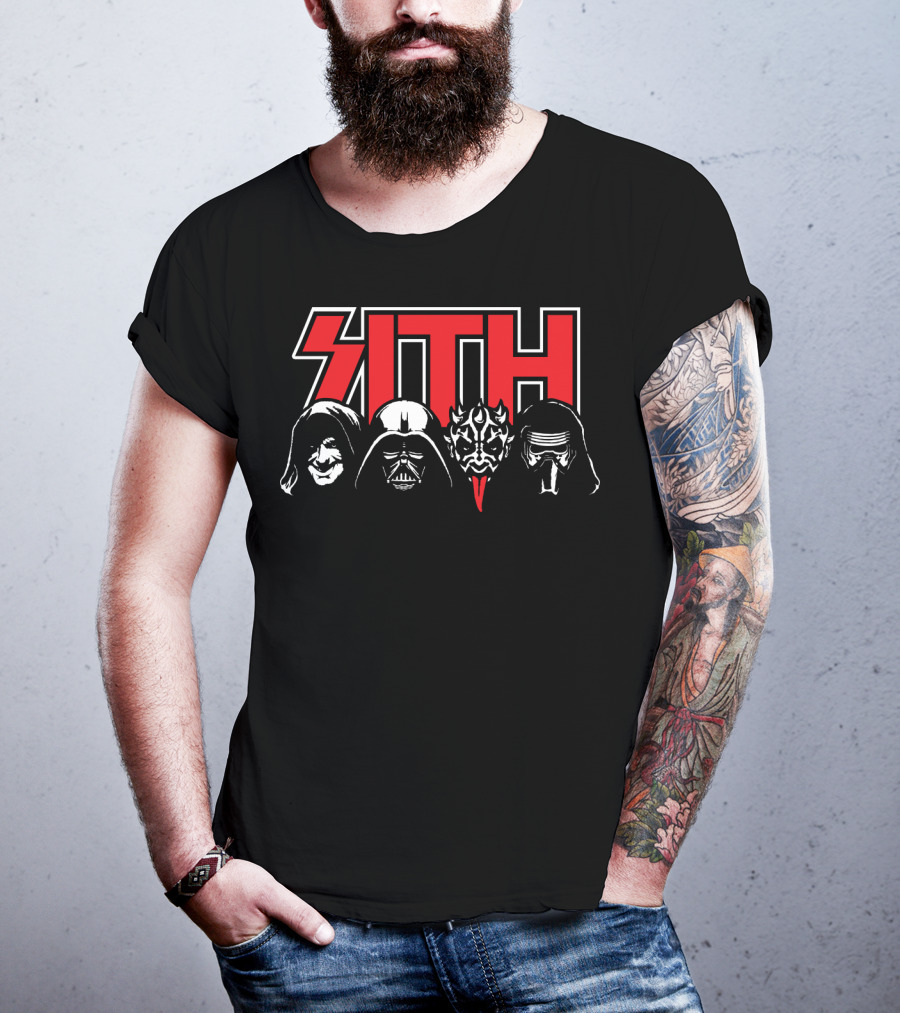 Sith Lords Metal Band Style Design With Hooded Figures And Masks T-Shirt