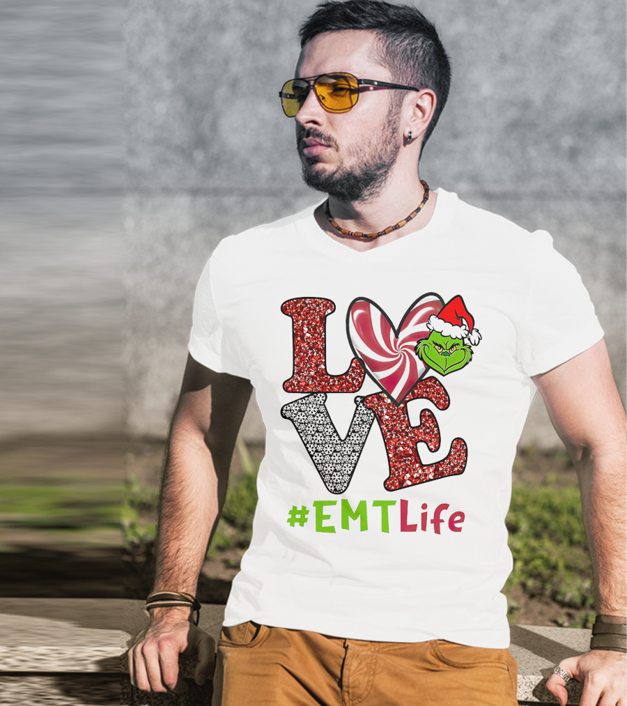 Love Grinch Heart #EMTLife T-Shirt
